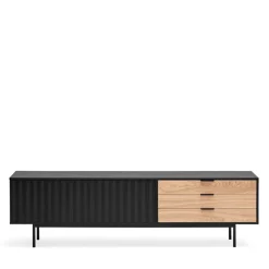 Best Teulat SIERRA Meuble TV 2 portes, 3 tiroirs en bois L180cm