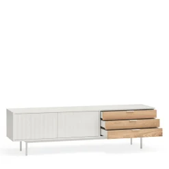 Best Teulat SIERRA Meuble TV 2 portes, 3 tiroirs en bois L180cm