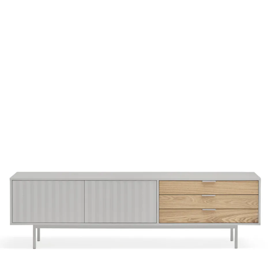 Best Teulat SIERRA Meuble TV 2 portes, 3 tiroirs en bois L180cm