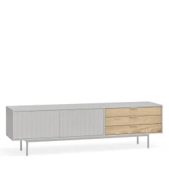 Best Teulat SIERRA Meuble TV 2 portes, 3 tiroirs en bois L180cm