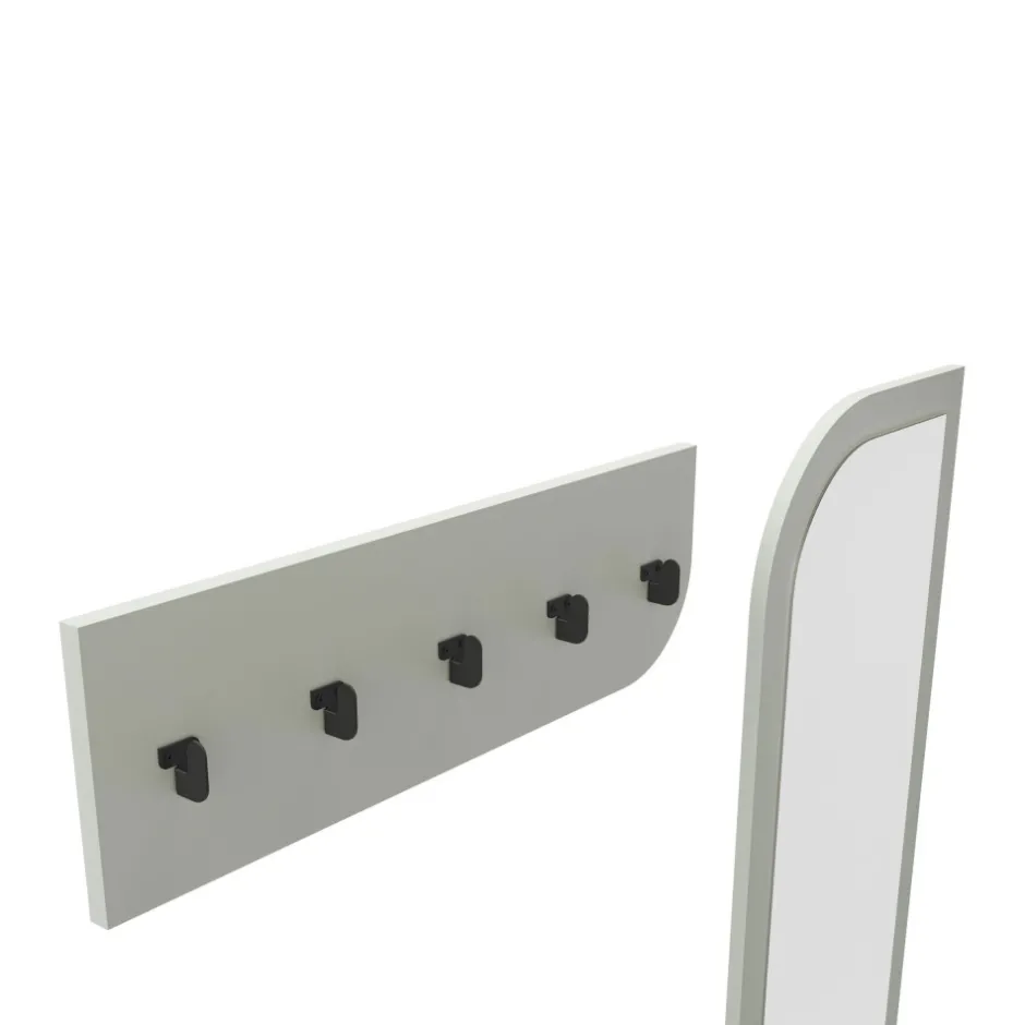 Hot No name SILVAR Meuble d'entrée 2 portes avec miroir et portant en bois et métal H172cm