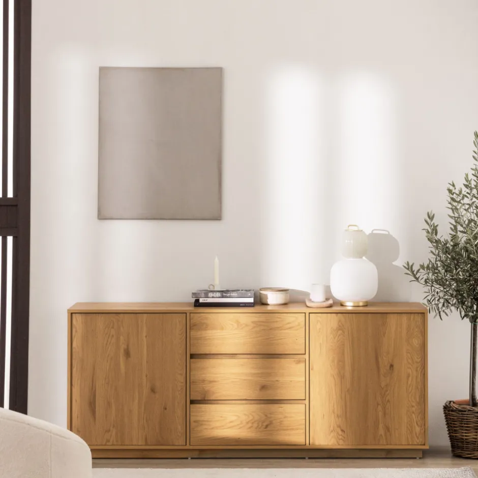 New Drawer SINCE Buffet 2 portes, 3 tiroirs en bois L180cm