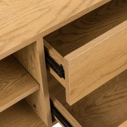 Clearance Drawer SINCE Meuble tv 2 tiroirs, 2 niches en bois L180cm