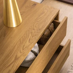 Clearance Drawer SINCE Meuble tv 2 tiroirs, 2 niches en bois L180cm