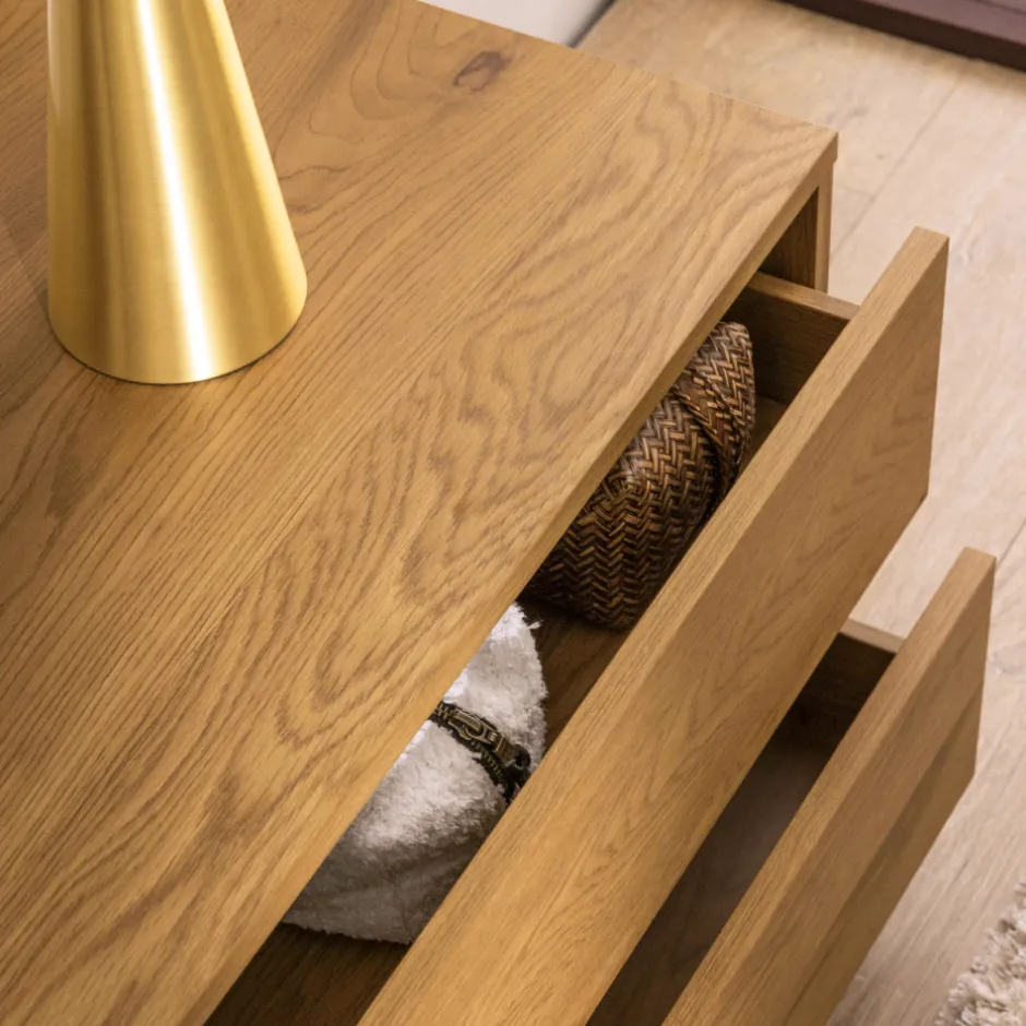 Clearance Drawer SINCE Meuble tv 2 tiroirs, 2 niches en bois L180cm
