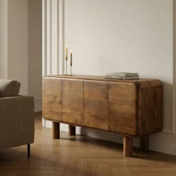 Online Drawer SIRA Buffet 4 portes en bois massif L160cm