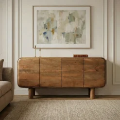 Online Drawer SIRA Buffet 4 portes en bois massif L160cm