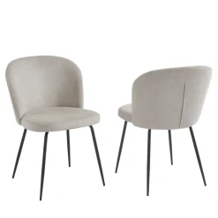 Outlet No name SITTO Lot de 2 chaises en tissu et métal