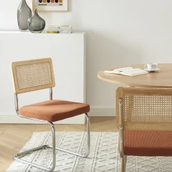 Online No name SKANA Lot de 2 chaises en velours côtelé pieds chrome