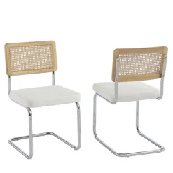 Online No name SKANA Lot de 2 chaises en velours côtelé pieds chrome