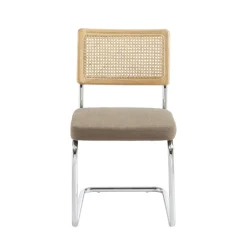 Online No name SKANA Lot de 2 chaises en velours côtelé pieds chrome
