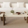 Best Drawer SOLENI Table basse en bois et effet travertin 120x60cm