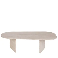 Clearance Drawer SOMA Table basse ovale effet travertin 130x65cm