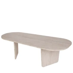 Clearance Drawer SOMA Table basse ovale effet travertin 130x65cm