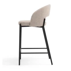 Online Drawer SOREN Lot de 2 chaises de bar en tissu bouclette et métal H65cm