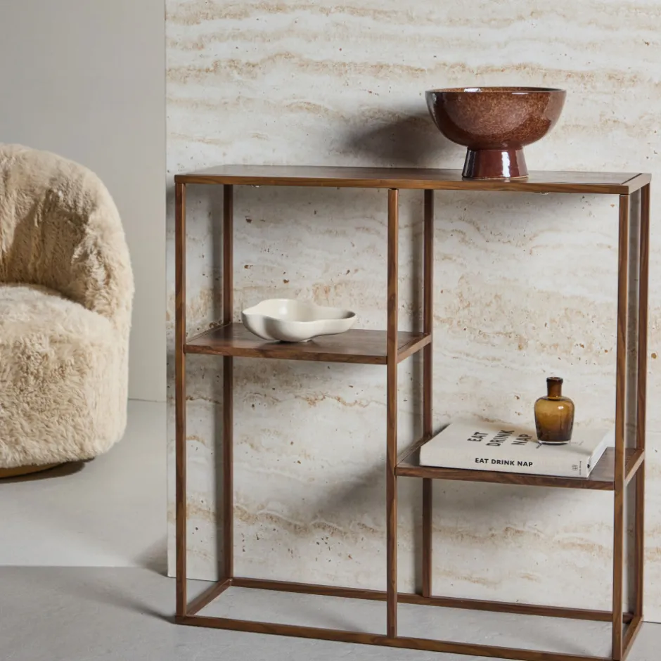 Sale Venture Home STAAL Étagère en bois effet noyer et métal H81cm