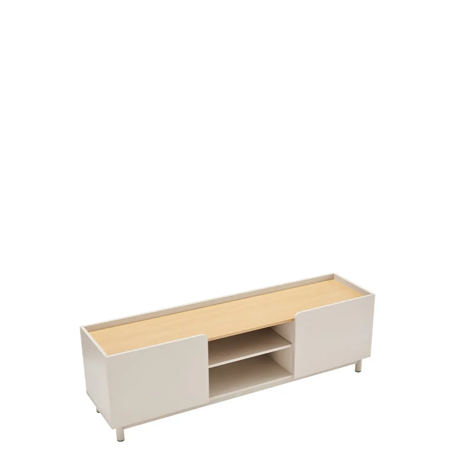 Outlet Drawer STANLEY Meuble TV 2 portes en bois et métal L160cm