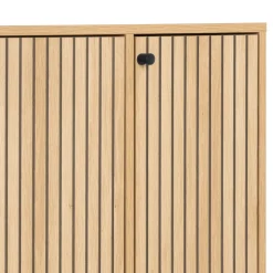 Discount Drawer STORO Meuble à chaussures 4 portes en bois et métal L98,7cm