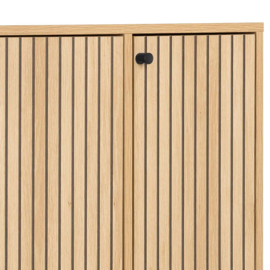 Discount Drawer STORO Meuble à chaussures 4 portes en bois et métal L98,7cm