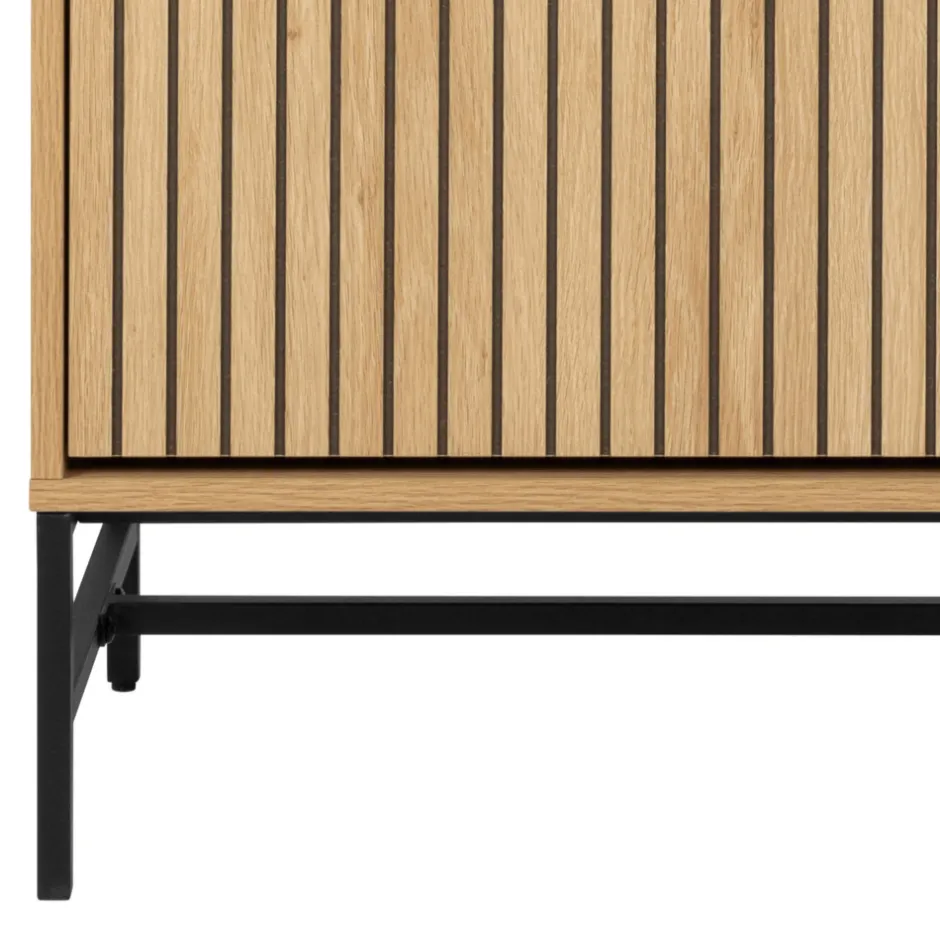 Discount Drawer STORO Meuble à chaussures 4 portes en bois et métal L98,7cm