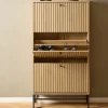 Clearance Drawer STORO Meuble à chaussures 3 portes en bois et métal L71,6cm