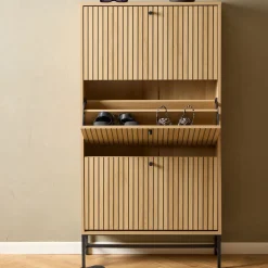 Clearance Drawer STORO Meuble à chaussures 3 portes en bois et métal L71,6cm