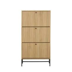 Clearance Drawer STORO Meuble à chaussures 3 portes en bois et métal L71,6cm