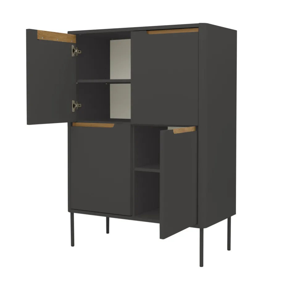 Discount Tenzo SWITCH Buffet haut en bois 4 portes H128cm