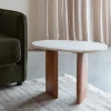 Discount No name TANDA Table d'appoint organique en marbre et bois 37x56cm