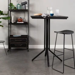 Sale No name TANGLE Tabouret de bar en teck recyclé et métal H62cm