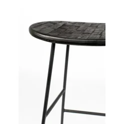 Sale No name TANGLE Tabouret de bar en teck recyclé et métal H62cm