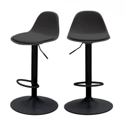 Discount Drawer TEBAR Lot de 2 chaises de bar réglables en simili et métal H61-83cm