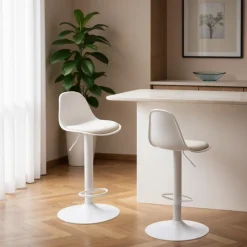 New Drawer TEBAR Lot de 2 chaises de bar réglables en simili et métal H61-83cm