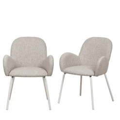 New Drawer THÉODORE Lot de 2 fauteuils de table en tissu et métal