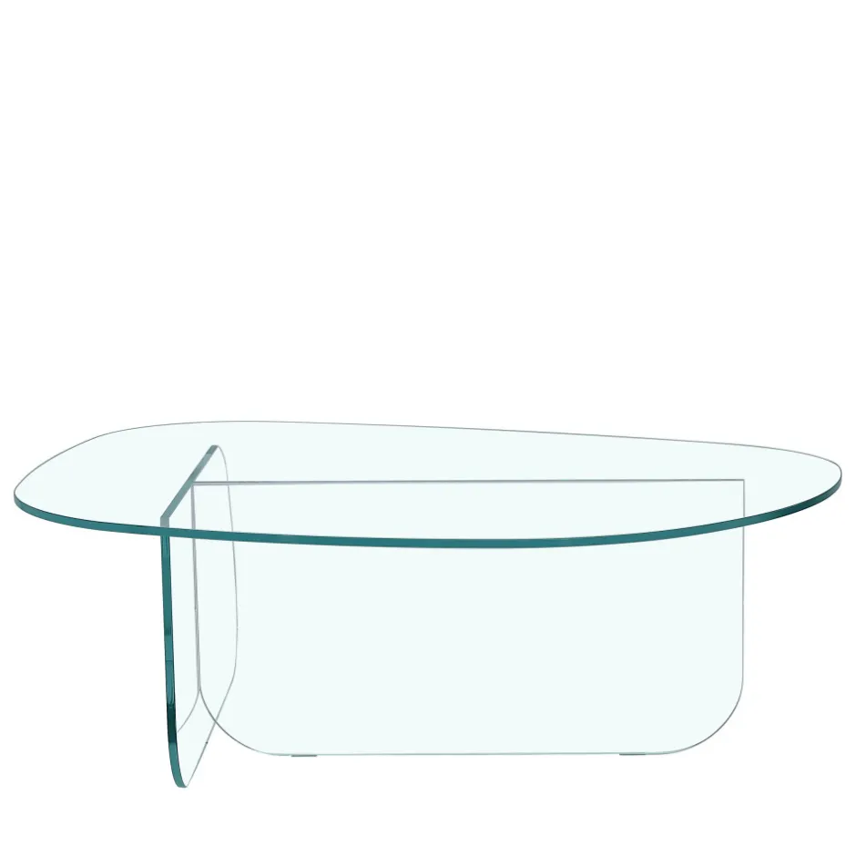 Online Drawer TILA Table basse organique en verre L100cm