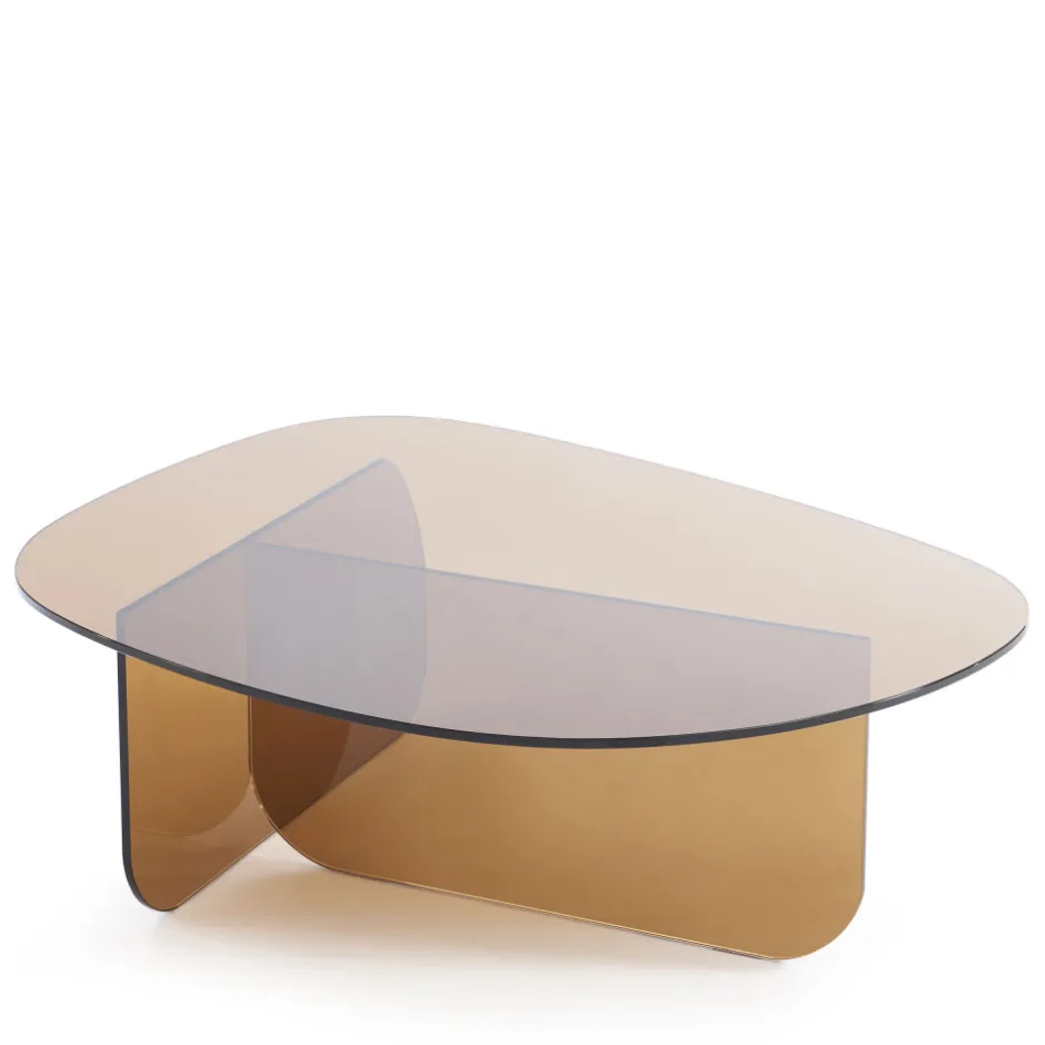 Online Drawer TILA Table basse organique en verre L100cm