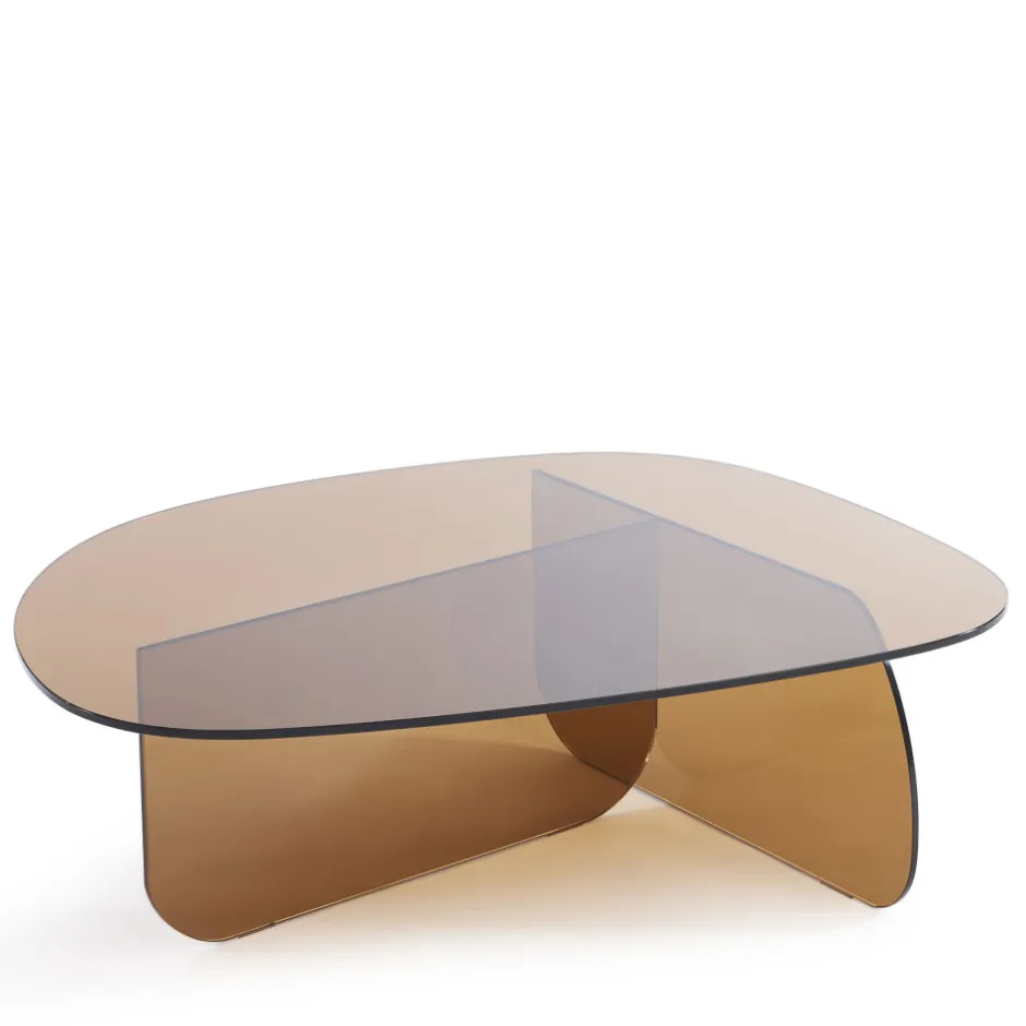 Online Drawer TILA Table basse organique en verre L100cm