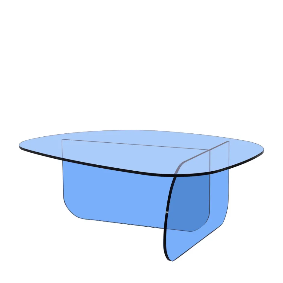 Online Drawer TILA Table basse organique en verre L100cm