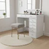 Best Drawer TIYA Coiffeuse 7 tiroirs avec plateau en verre L90cm