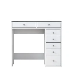 Best Drawer TIYA Coiffeuse 7 tiroirs avec plateau en verre L90cm