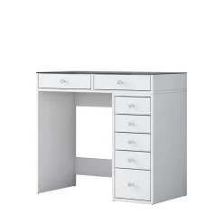 Best Drawer TIYA Coiffeuse 7 tiroirs avec plateau en verre L90cm