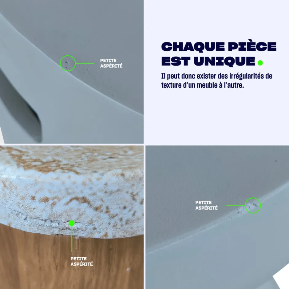 Outlet Drawer TOCOA Table basse en fibre de ciment 120x55cm