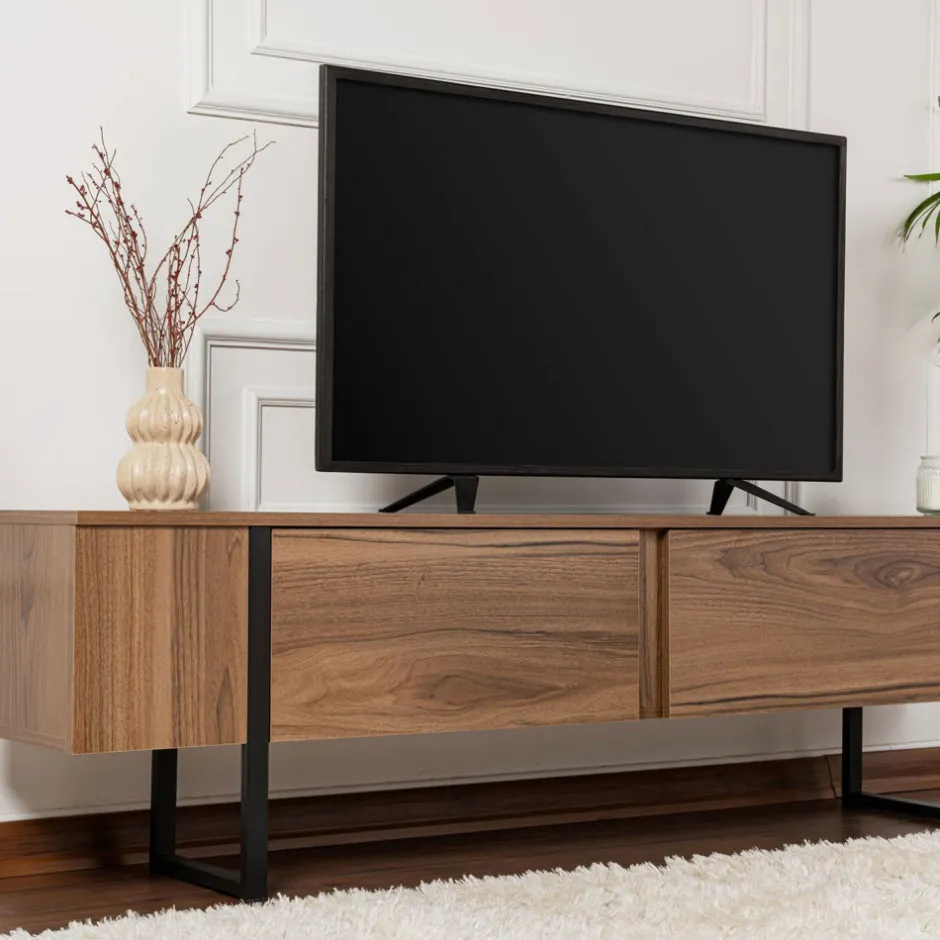 Hot Drawer TOD Meuble TV 2 portes en bois et métal L180cm