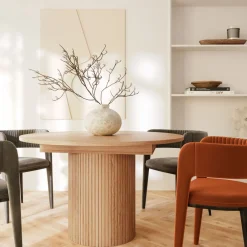 Hot Woodman TOSCANA Table à manger extensible 4 à 6 personnes en bois ø120-160x120cm