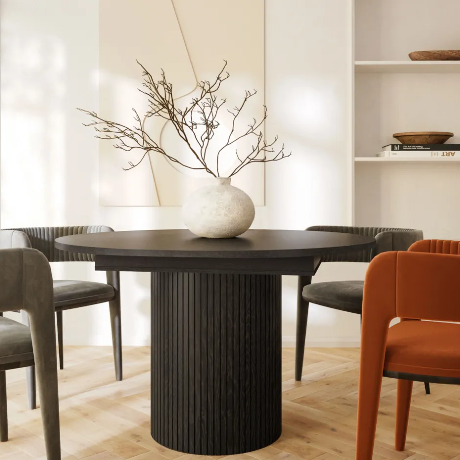 Hot Woodman TOSCANA Table à manger extensible 4 à 6 personnes en bois ø120-160x120cm