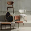 Clearance Woood TRAVIS Lot de 2 chaises en tissu et pieds beiges