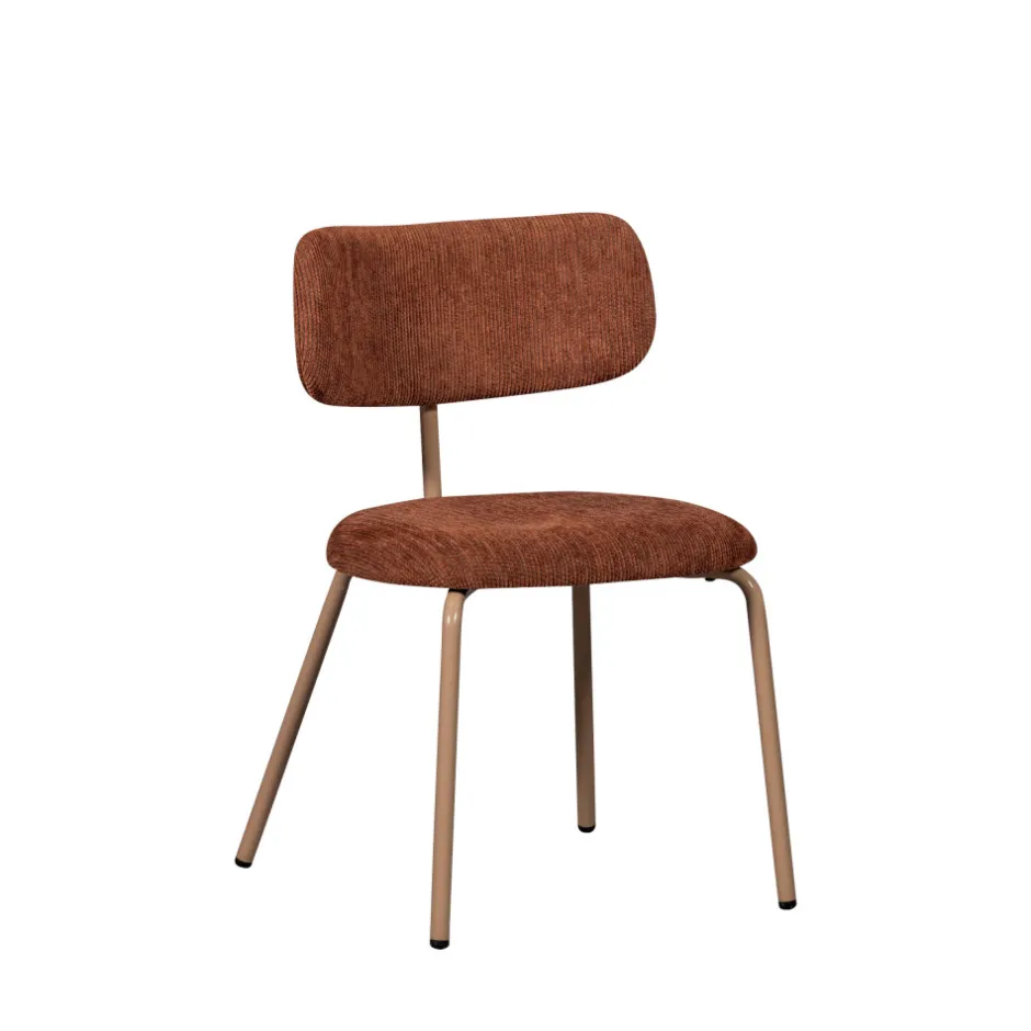 Clearance Woood TRAVIS Lot de 2 chaises en tissu et pieds beiges