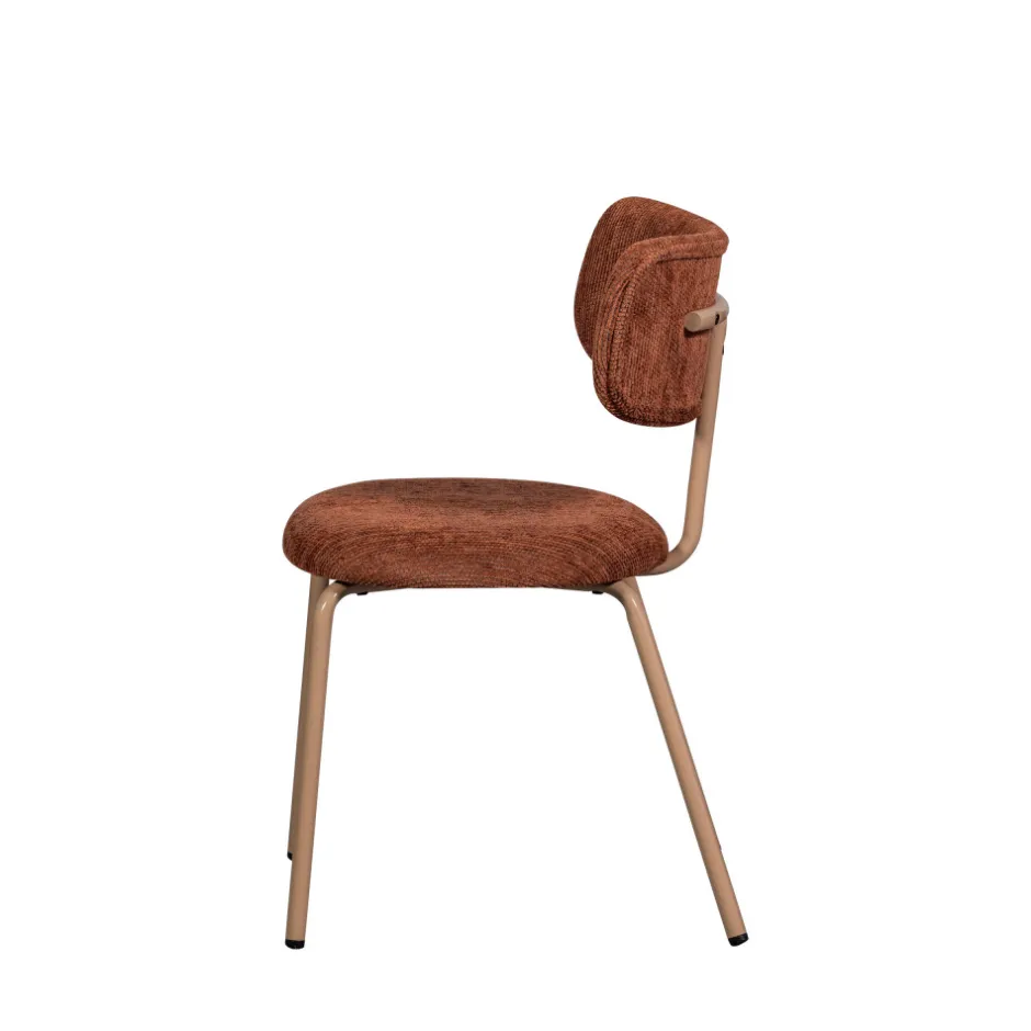 Clearance Woood TRAVIS Lot de 2 chaises en tissu et pieds beiges