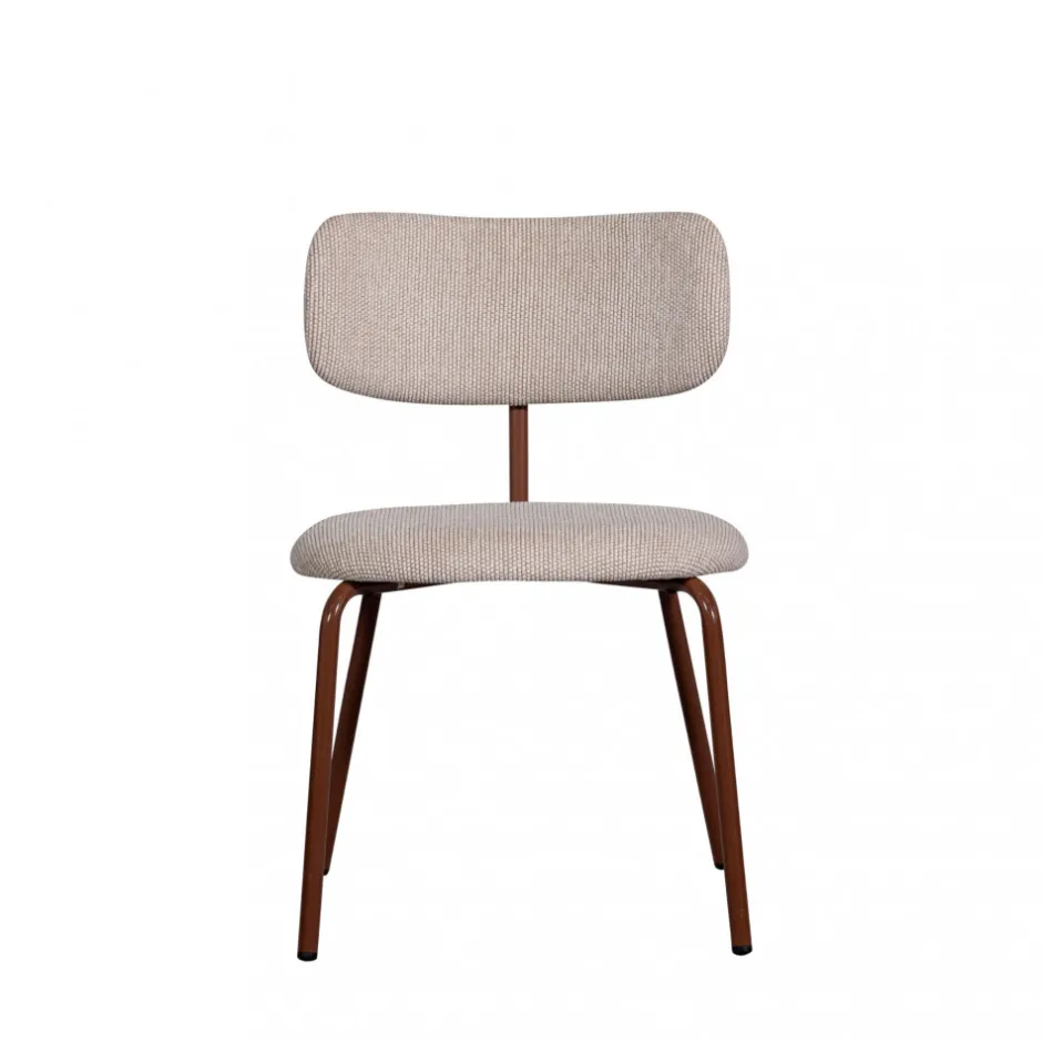 New Woood TRAVIS Lot de 2 chaises en tissu et pieds marron