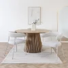 Best House Nordic TRIVIO Lot de 2 fauteuils de table en tissu pieds beiges